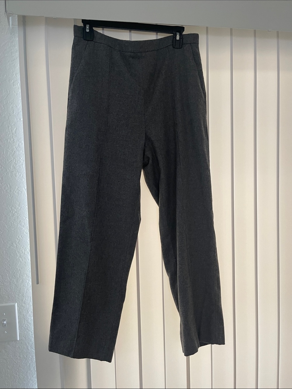 Wool Charcoal Gray Dress Pants with elastic in the back